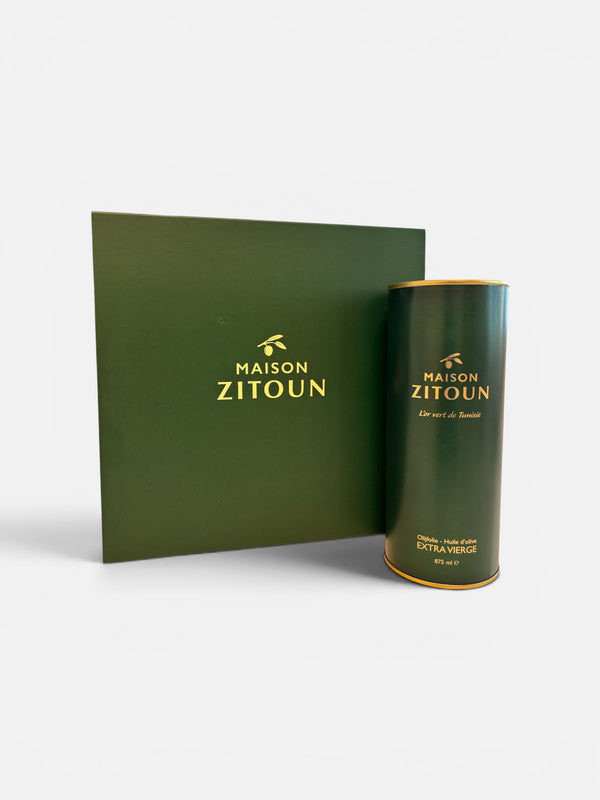 Giftbox + navulverpakking Extra Vierge olijfolie (875ml)